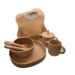 Set siliconen kinderservies - milk chocolate