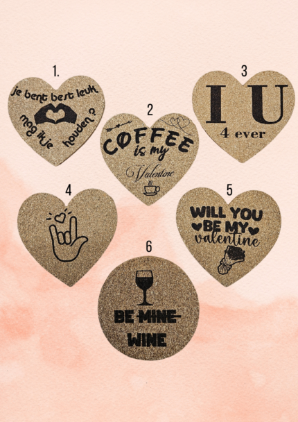 Valentijn / liefdes onderzetters
